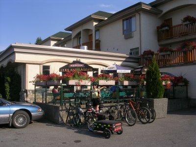 Terry in front of the Fernie Bar and Grill.